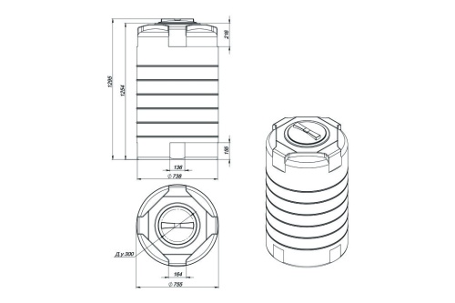 Емкость T 500 л синяя