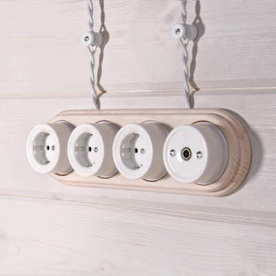 Ретро кабель Werkel витой двухжильный 2,5 мм белый W6452301 4690389165436