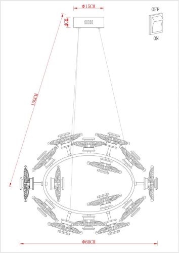 Подвесная светодиодная люстра Arte Lamp Cherish A2097LM-90GO