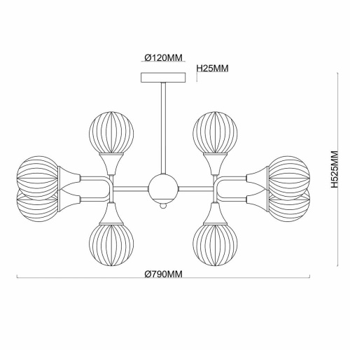 Потолочная люстра Rivoli Adora 5041-308 Б0044523