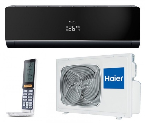 Инверторный кондиционер черного цвета Haier AS12NS4ERA - B/1U12BS3ERA