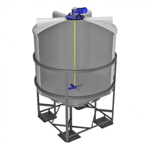 Емкость ФМ 5000 белый в обрешетке с пищевой лопастной мешалкой (2900х2100х2100)