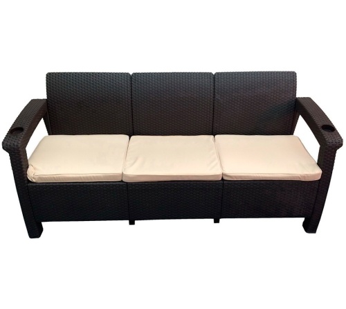 Трёхместный диван Yalta Sofa 3 Seat (коричневый)