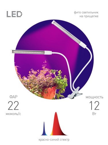 Настольная лампа ЭРА Crocus Fito-20W-Aled Б0039171