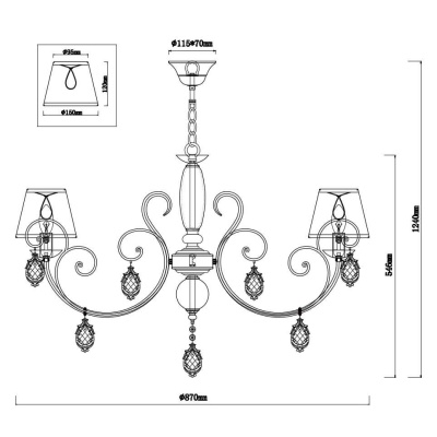 Подвесная люстра Rivoli Molto 2010-208 Б0038391